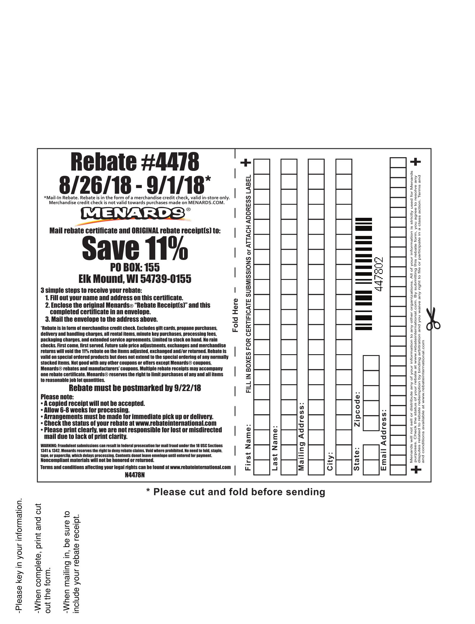 Menards 4478 Rebate Menards 4478 Rebate